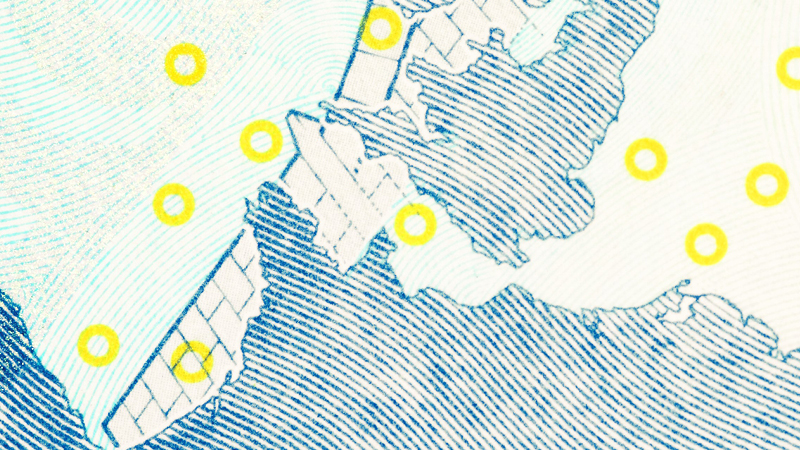 Close up image of a 20 euro note