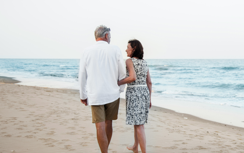 Older couple on a beach