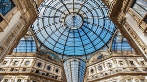 Upward view of the roof of the Galleria Vittorio Emanuele II in Milan