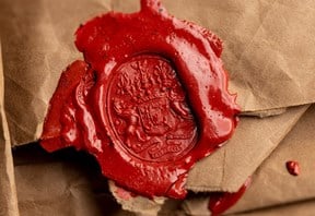 Red Rothschild family seal on paper