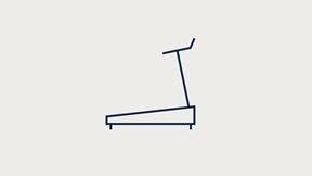 Icon of a person in motion, representing fitness, regular exercise and physical wellbeing.