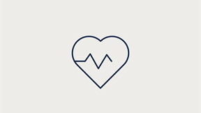 Icon of a heart within a shield, representing health, wellbeing and personal care.
