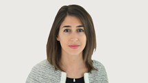 Photo of Sarah Slaoui against a stone background