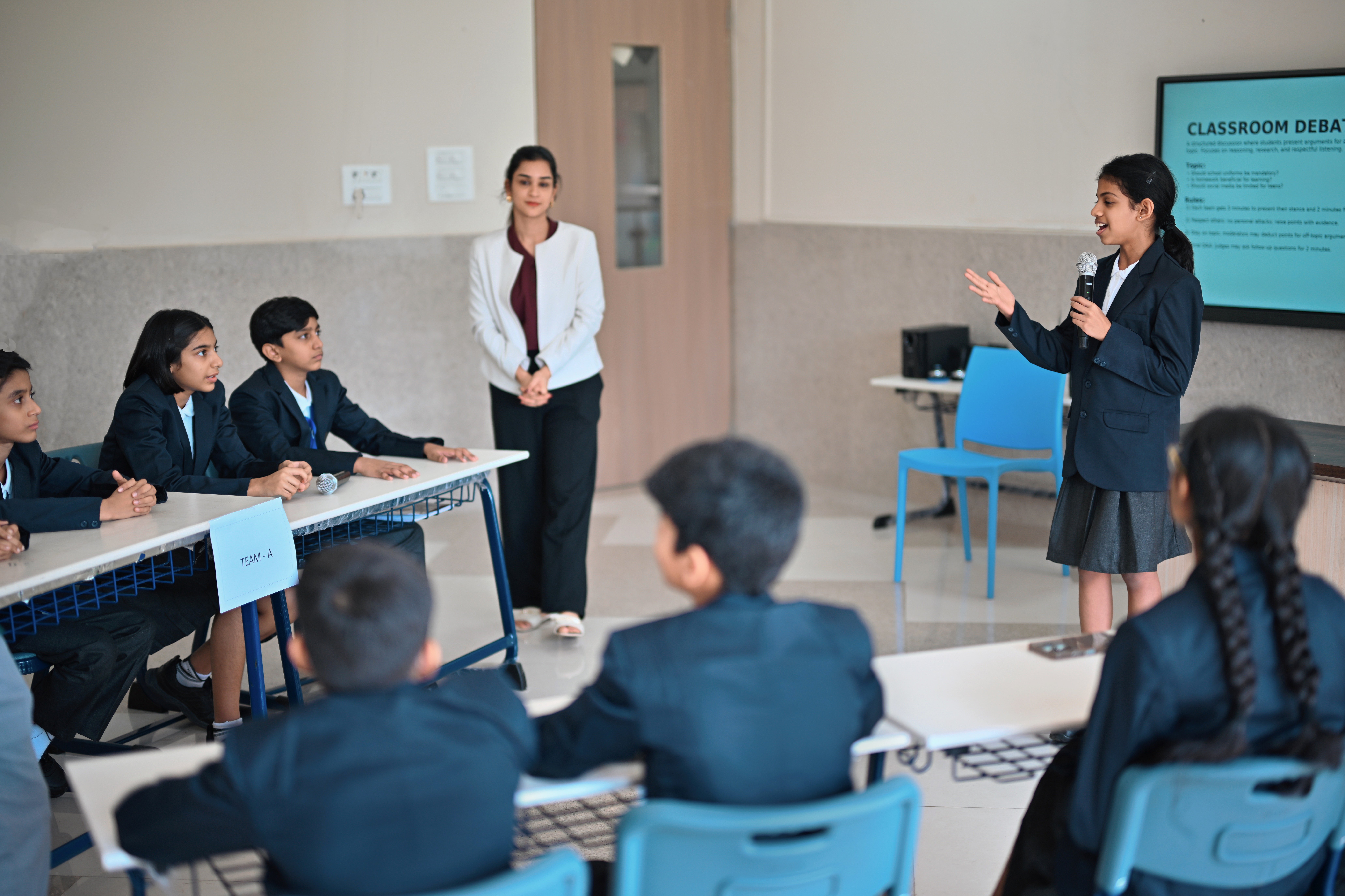 students debating