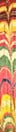 Marbled paper pattern with layered bands of red, yellow and green