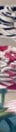 Detail of botanical artwork with blue, pink and white painted forms.