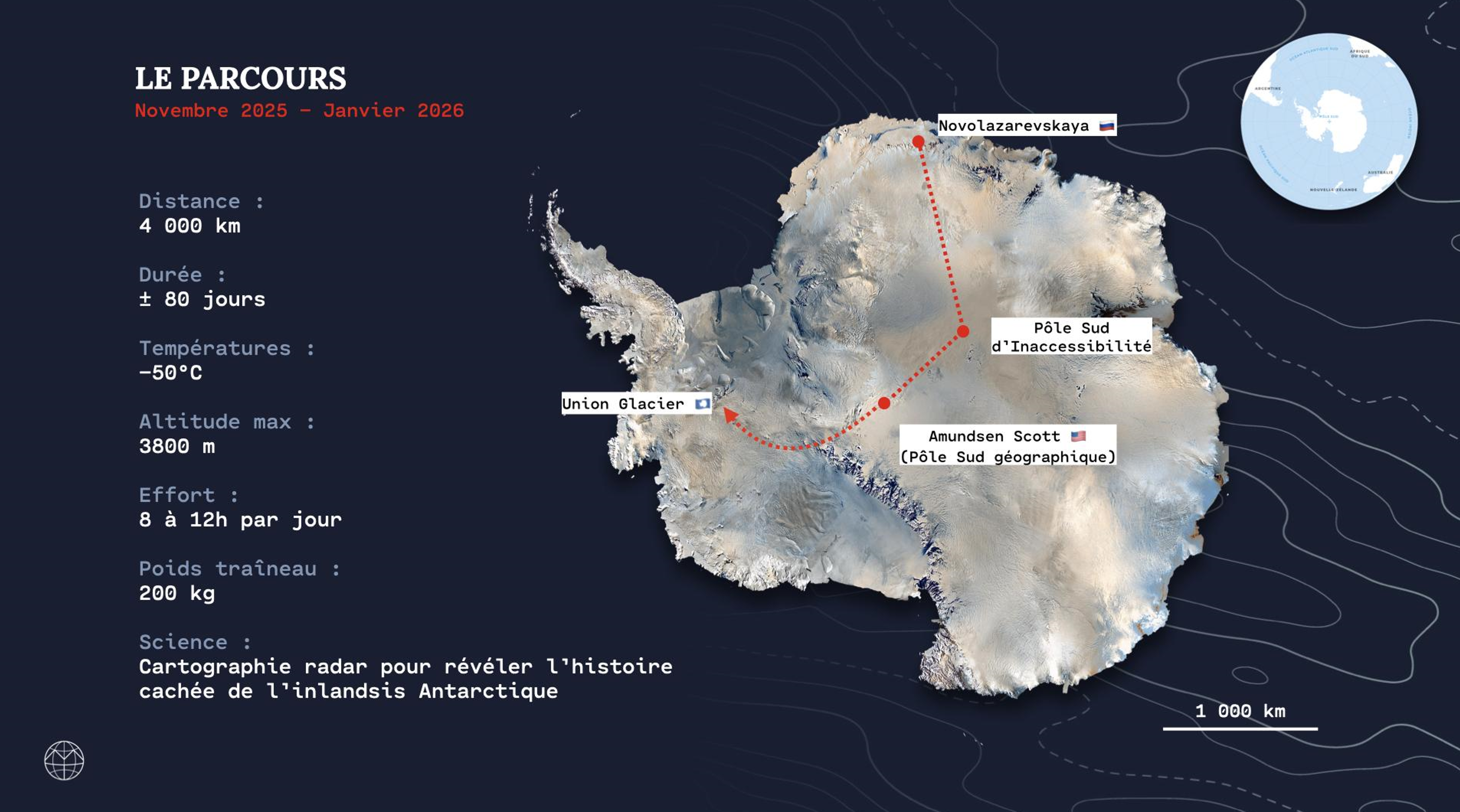 Under Antarctica expedition map