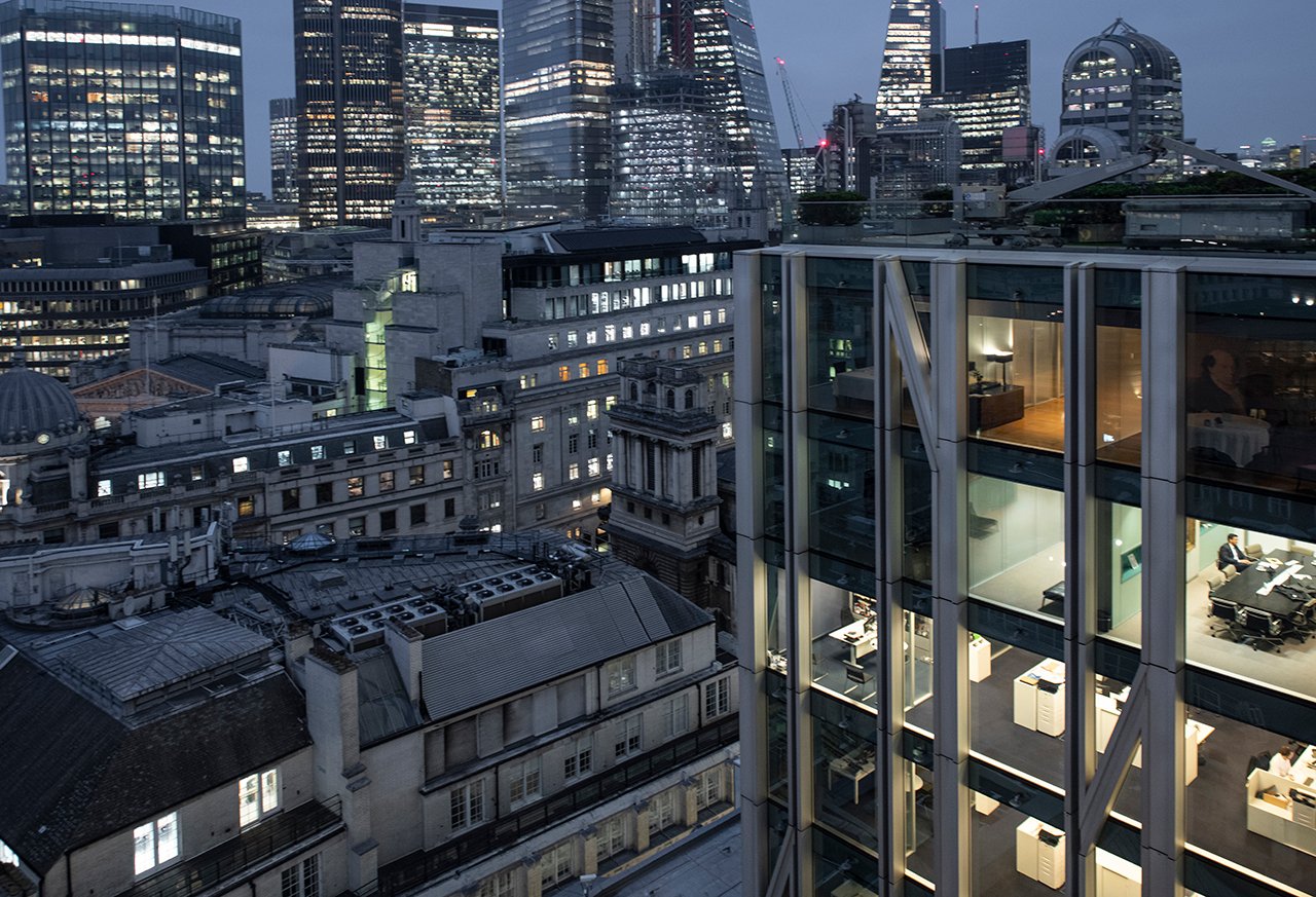 City skyline at night