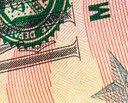Zoomed in image of the US 50 dollar note