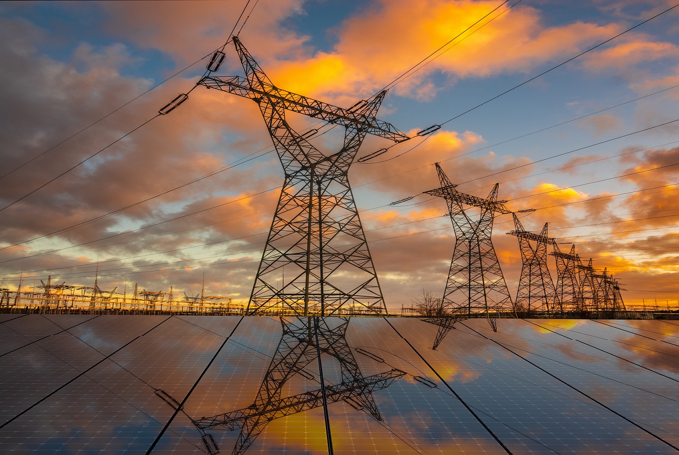 Image showing some power lines and solar panels