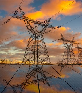 Image showing some power lines and solar panels