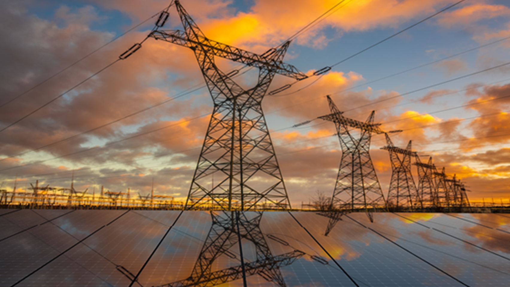 Image showing some power lines and solar panels
