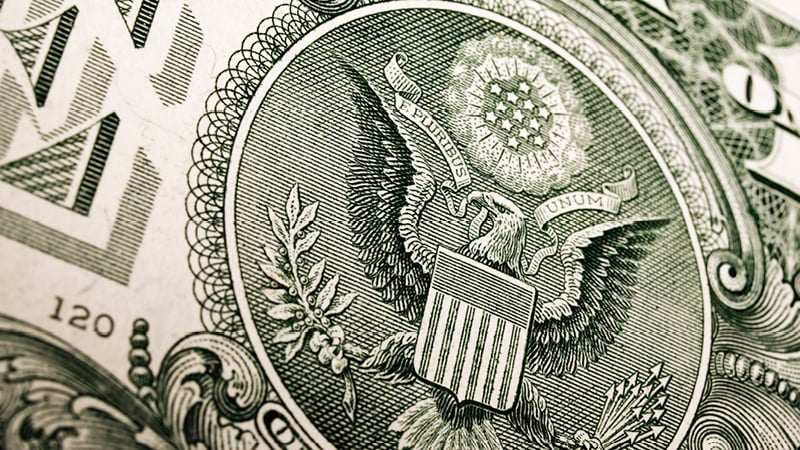 Close up image of a US dollar note