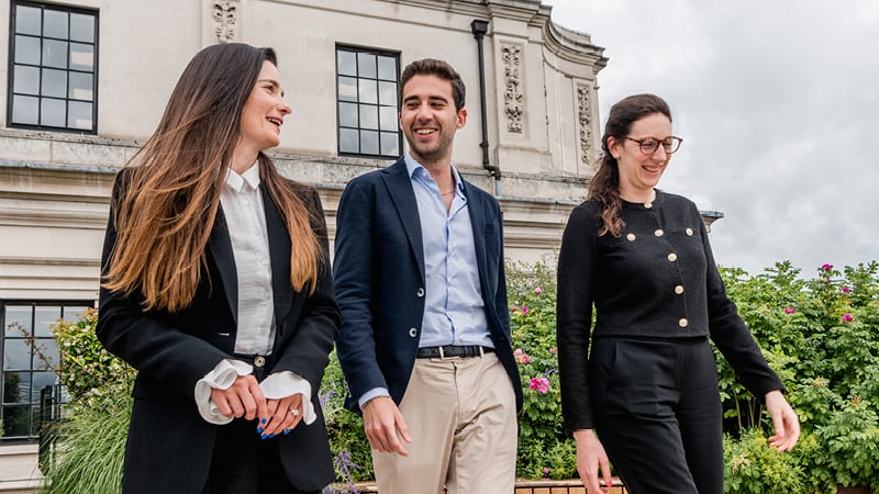 3 professionals walking in london