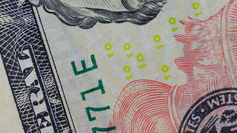 Close up of the US 10 Dollar note