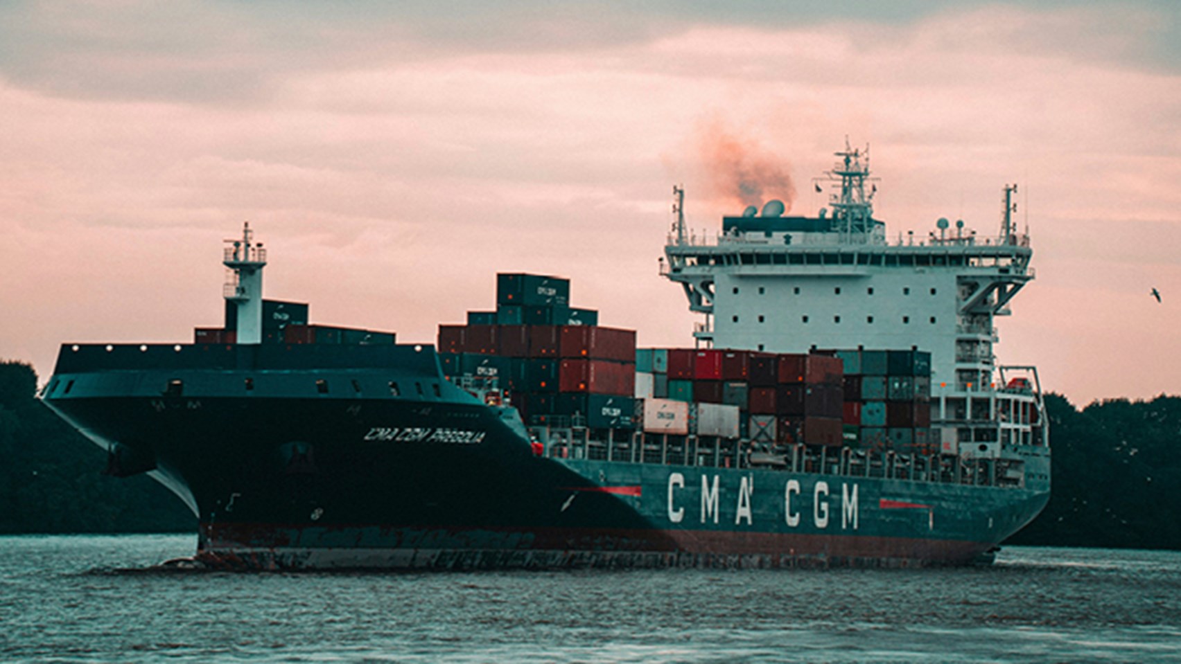 Shipping container in the sea