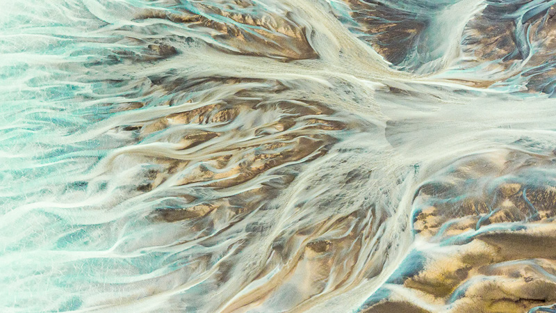 birds eye image of seascape