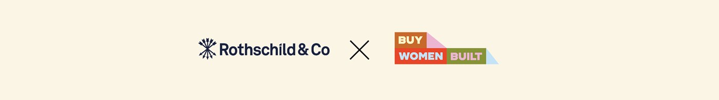 Divider with the Rothschild & Co and the Buy Women Built logo