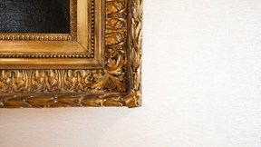 Zoomed in image of the corner of a frame from the Rothschild Family portraits