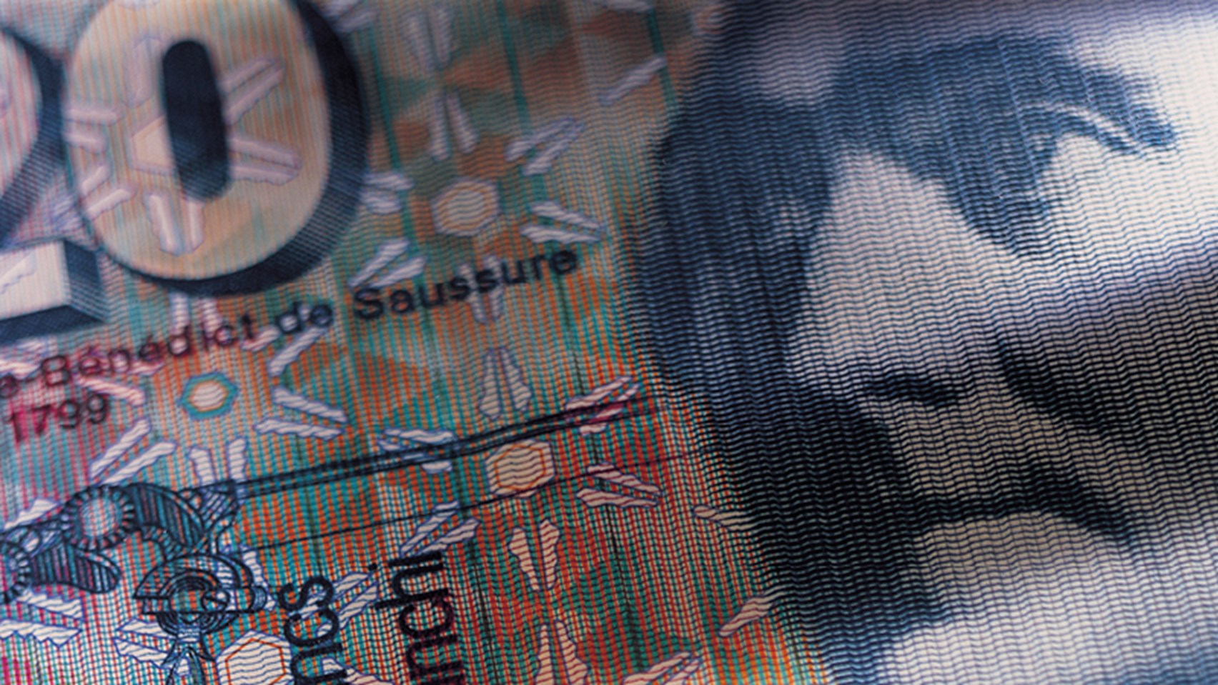 Zoomed in image of a swiss franc note