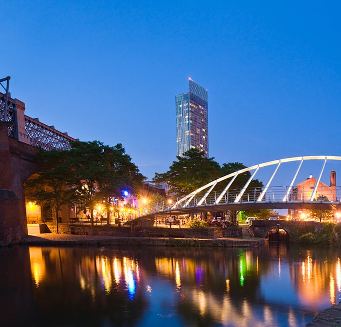 image of the merchants bridge in Manchester