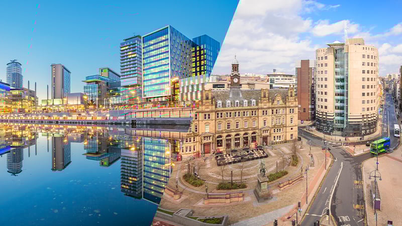 Manchester and Leeds