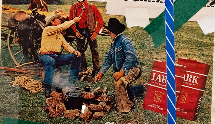 Newspaper cutout of a tabacco ad